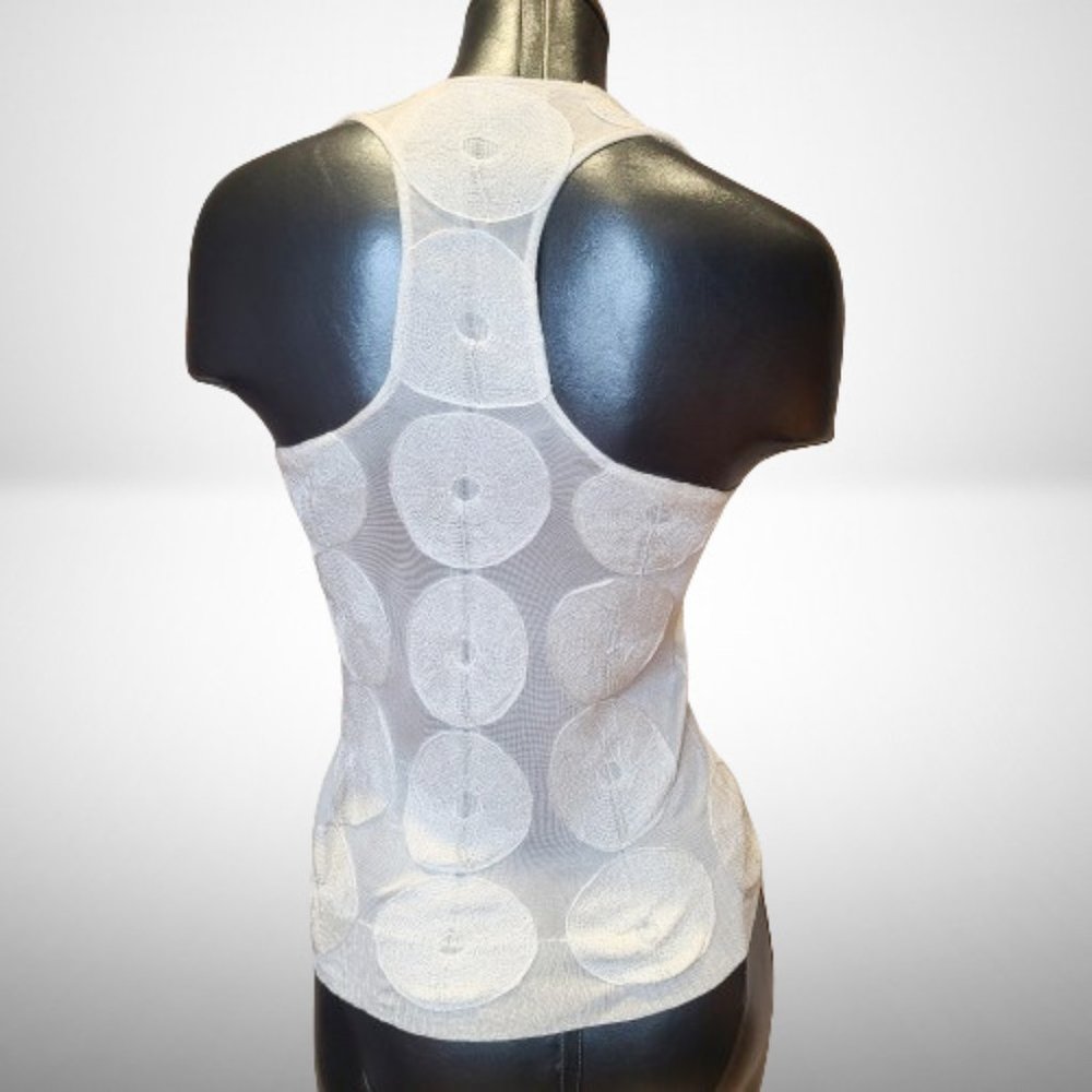 YVES  SAINT LAURENT STUNNING EMBROIDERED FORMAL TANK TOP - SIZE SMALL - Picture 7 of 13